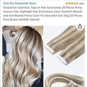 New package of tape in hair extensions - blonde high lights